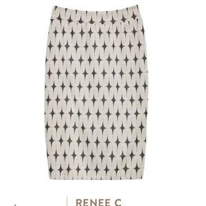 Renee C Leena Printed Pencil Skirt NWT